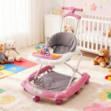 Baby Walker Bouncer Folding First Steps Push Along Activity Music Ride On Car