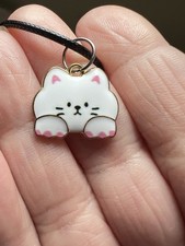 White Kitty Cat Necklace Kids Jewelry For Women