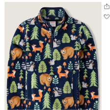 NWT Gymboree FOREST ANIMAL Micro Fleece Zip Pullover Sweatshirt Shirt Jacket 5