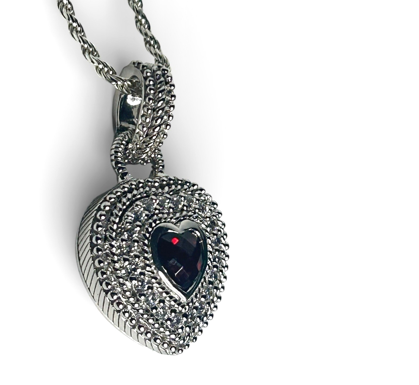 Judith Ripka Sterling Silver Ruby Red Garnet & CZ… - image 7
