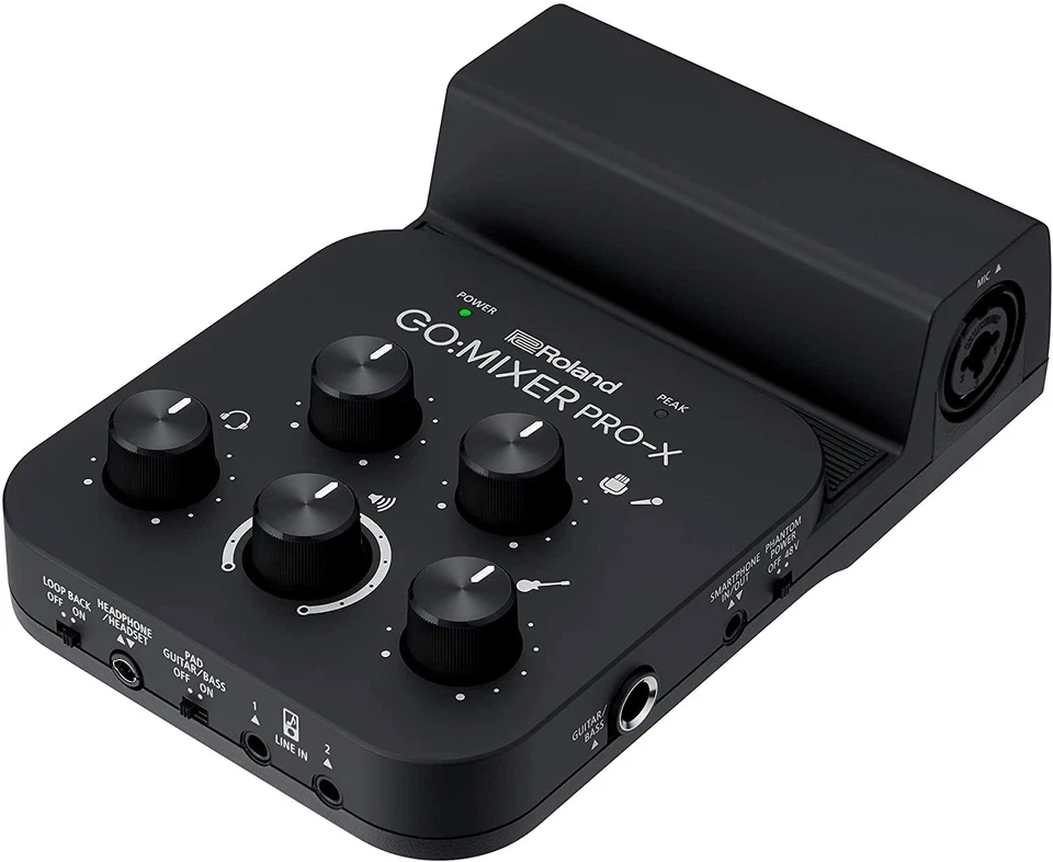 Mezclador de audio Roland GO:MIXER PRO-X para teléfonos inteligentes con cable de micrófono Foto 3 de 4