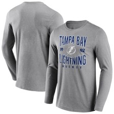 Tampa Bay Lightning Wave Off Long Sleeve T-Shirt - Sports Grey - Mens