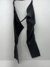 NOS Black Leather Show Chaps Adjustable Waist 45” Small N-37