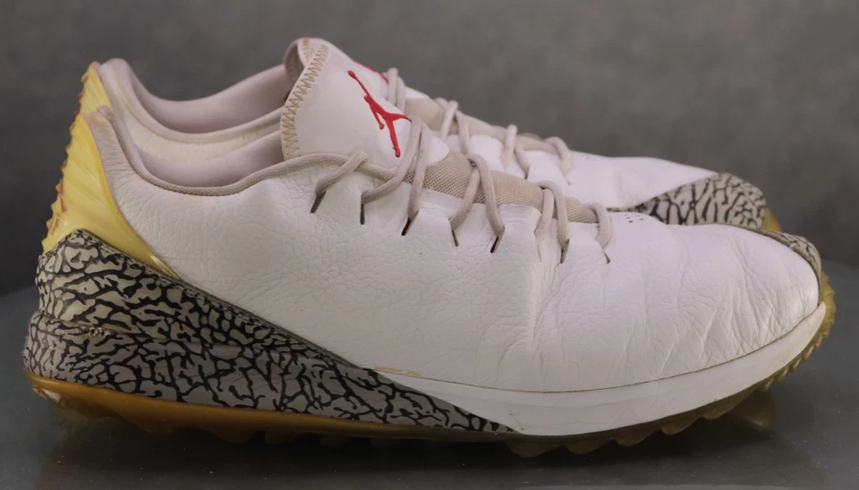 Zapatos de golf Nike Air Jordan ADG para hombre sin clavos talla 14 cuero blanco AR7995-100 Foto 4 de 4