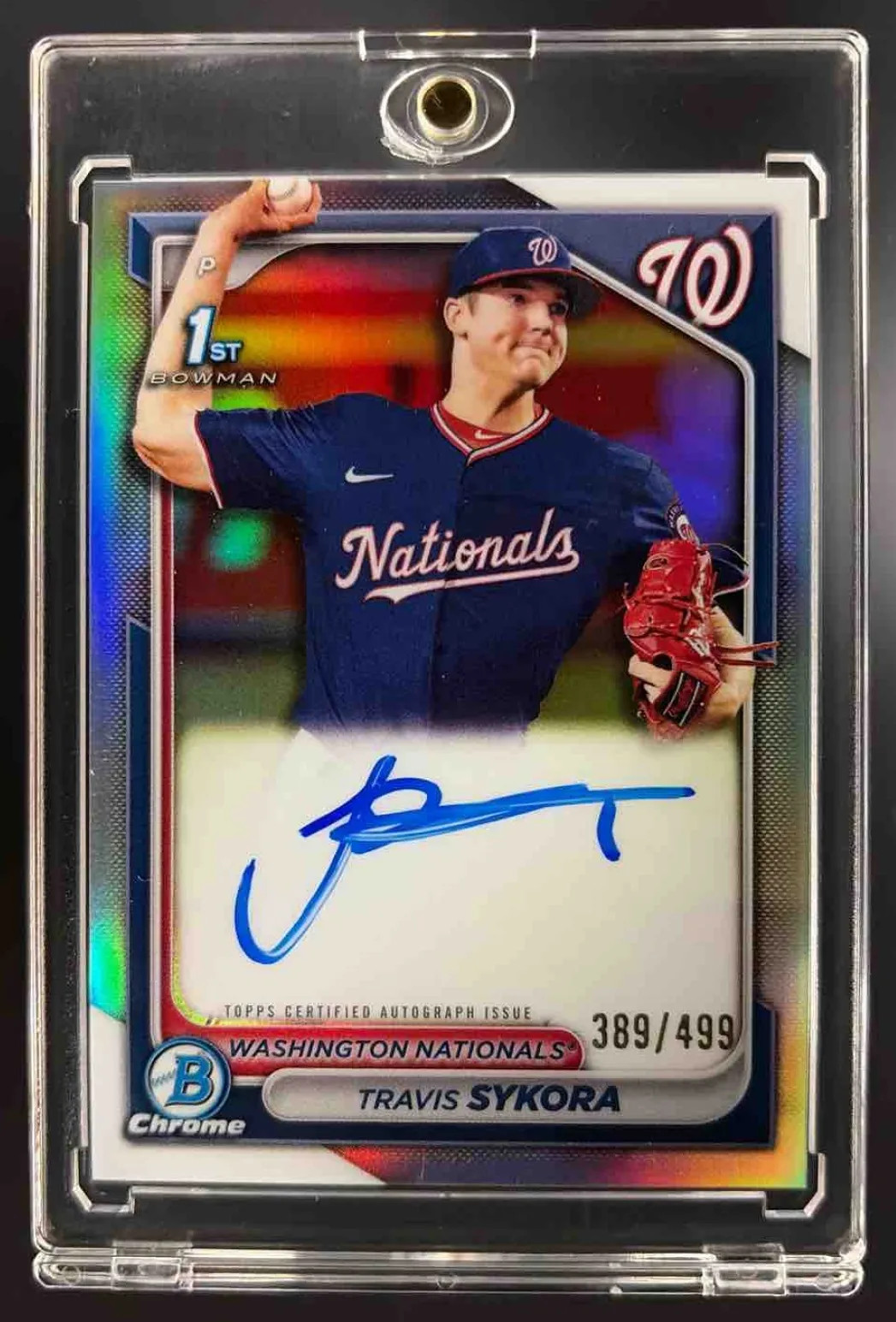 2024 Bowman Travis Sykora #CPA-TSY Chrome Auto Refractor /499 1st