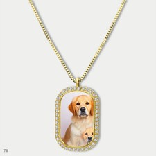 Gorgeous Cute Golden Retriever Dog Fashion Pendant Necklace Chain Image Dog Tag