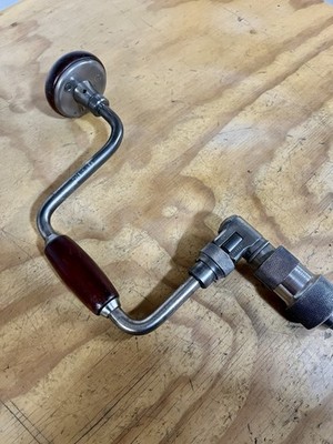 Vintage Stanley No 1246 Bit Brace Hand Drill Universal Chuck & Jaws,  Shop Ready