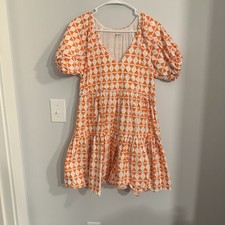 Urban Outfitters Orange Babydoll Mini Dress medium