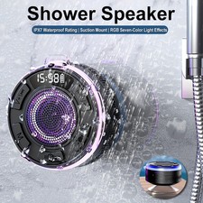 5W Portable Wireless Shower Speaker Stereo Pairing Microphone for Bathroom/Beach
