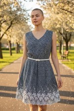 Yumi womens fit & flare lined dress sz 10 UK 14 spring summer party cottage $188