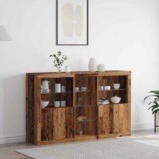 Aparador con Luces LED Armario Auxiliar de Almacenaje Mueble Comedor vidaXL