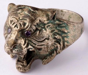 Tiger in attack Soldier's ring Military Army Force War art Mans jewelry Size 11