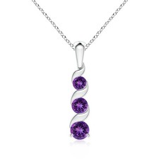 ANGARA 0.51Ct Natural Amethyst Pendant Necklace With Diamond for Women in Silver