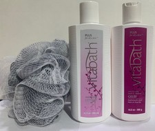Vitabath PLUS Dry Skin Care Set Moisturizing Body Lotion  Shower Gel e  Pouf
