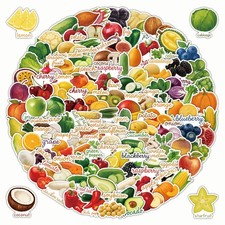 200 Pieces Fruit Vegetable Gift Box Themed Stickers - Decor for Journals, DIY