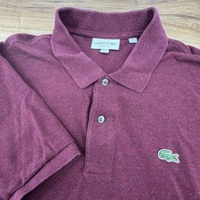 Lacoste Classic Fit Burgundy Red Short Sleeve Polo Shirt Men  s Size XXL FR 7