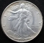 KAPPYSCOINS GH710 1945 GEM ORIGINAL BU SILVER  WALKING LIBERTY HALF DOLLAR