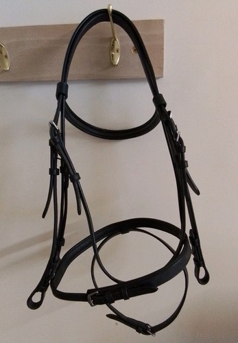 Bridle with Flash Noseband Full Black Leather (HAP) - Picture 8 of 10