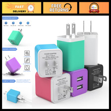 6-Pack 2.4A Dual USB Wall Charger Cube Power Adapter - Fast Charging Plug