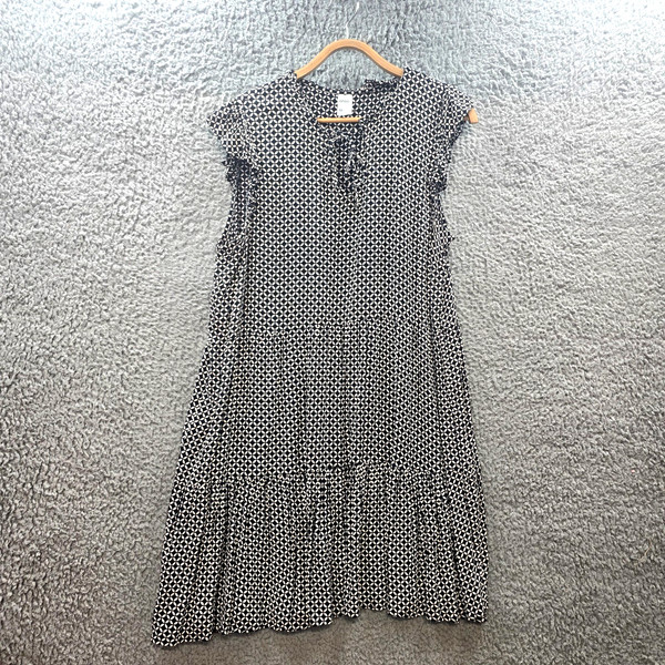 Anko Womens A-line Dress Size 16 Black Wite Sleeveless Round Neck