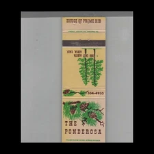 Matchbook Cover The Ponderosa House of Prime Rib Azusa, CA