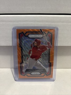 2024 Panini Prizm - Justin Crawford #180 Orange Wave Prizm /49 (RC)