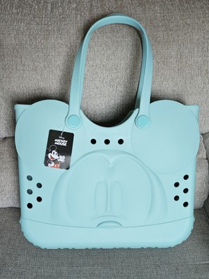 NEW Mickey Mouse Disney Bioworld Turquoise Seafoam Rubber Beach Tote Bag