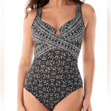 Miraclesuit Incan Treasure Escape One Piece Shape Wear Swimsuite NWOT