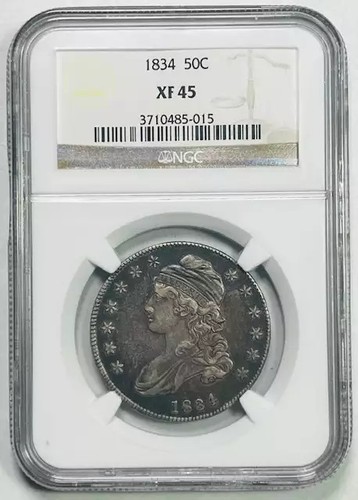 1834 Busto Cappato Mezzo Dollaro NGC XF-45 - Foto 1 di 2