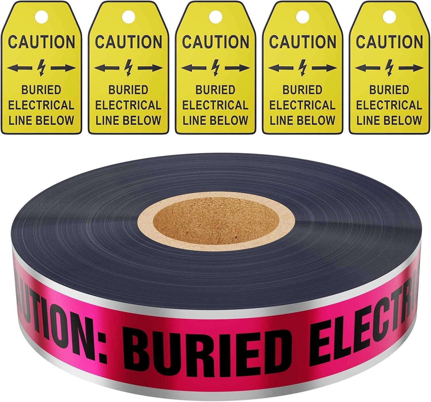 Caution Tape 300ft Buried Electric Line Below Red Black Print Safety Tape