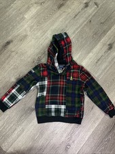 Polo Ralph Lauren Hoodie Sweatshirt Kids 6 Plaid Patchwork Preppy