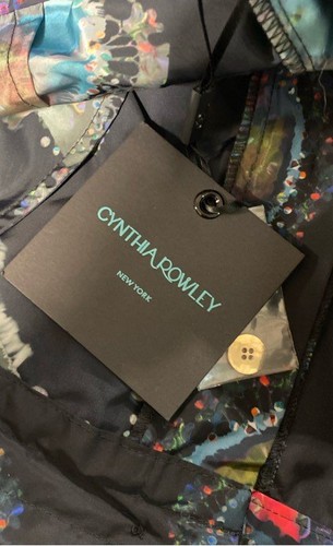 Cynthia Rowley Women's Black Multi Printed Nylon Cargo Pants Size S NWT - Picture 6 of 7