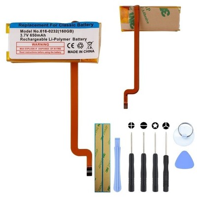 Battery for Apple iPod 7th 6th 5th Gen Classic 30GB 80GB 120GB
