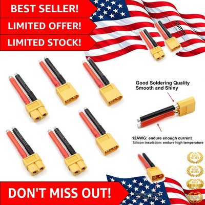 XT60 High-Performance Connectors: 3 PCS Female & Male with Durable 12AWG Wiring