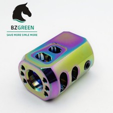 Top Flat 1/2 28 Thread Muzzle Brake Anodized For 9mm Glock Rainbow Color