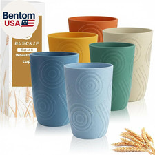 Wheat Straw Cups 16 OZ, Plastic Drinking Glasses, Drinking Cup, Unbreakable Kitc