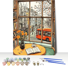 Paint by Numbers Kit for Adults Beginner, Urban Street View Adult Paint by Numbe