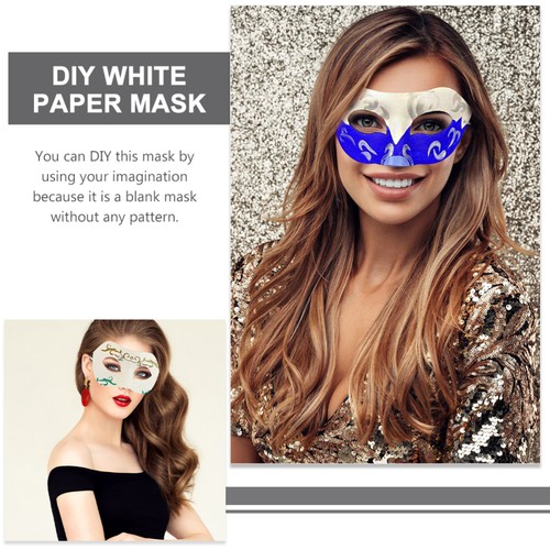 5Pcs Blank Paper Pulp Craft Mask DIY Paintable Blank Mask Masquerade Cosplay - Picture 10 of 12