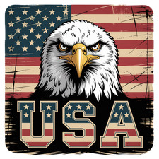 3 inch USA Bald Eagle American Flag Vinyl Sticker Patriotic USA Eagle Decal