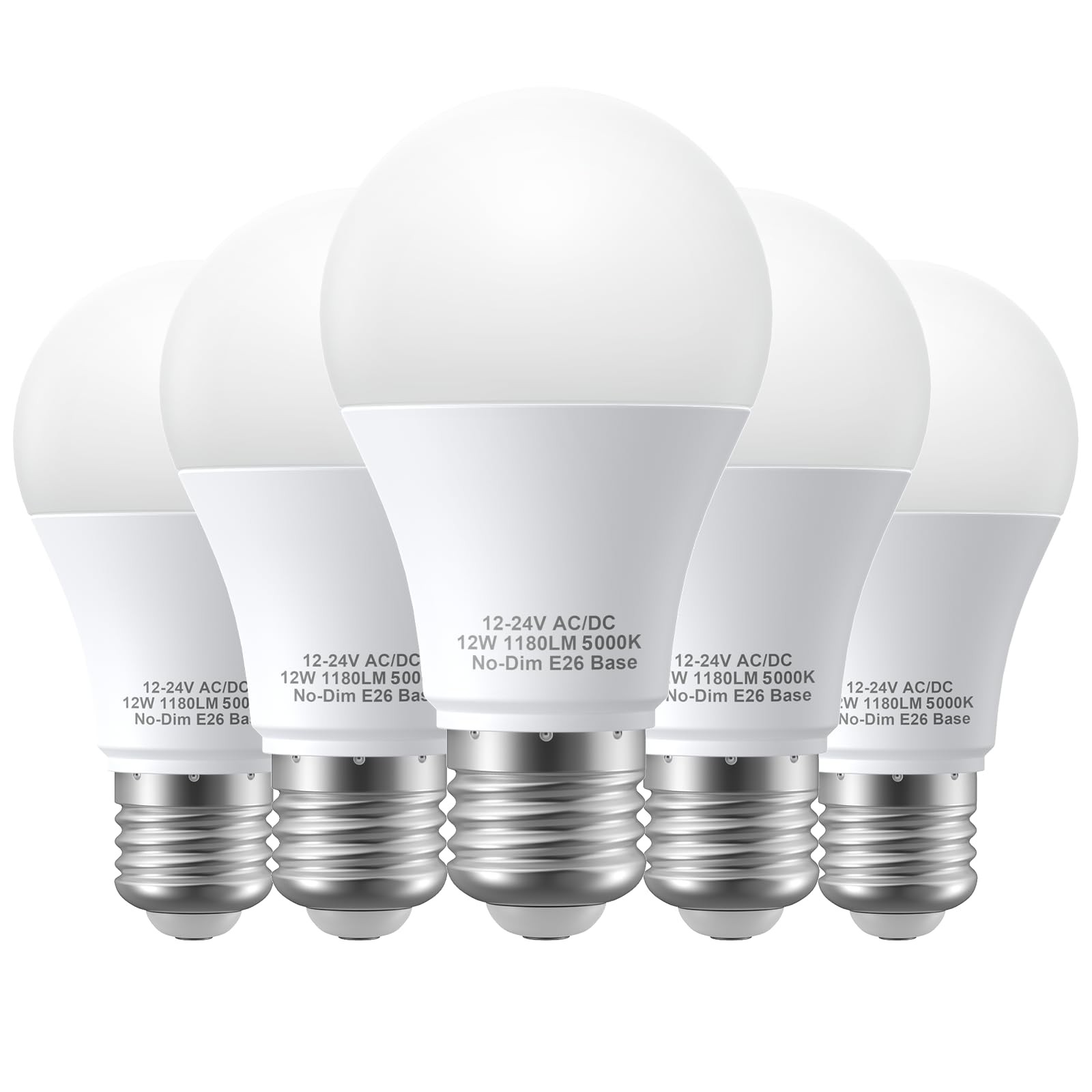12V LED Light Bulbs, 12W 1050LM Daylight 5000K, 80W Equivale