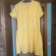 Kurzes Kleid gelb gr 38 Joseph Janard Sommerkleid Leinen Baumwolle 
