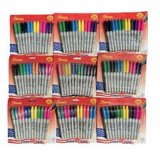 Lot 9 Sharpie Fine Point Permanent Markers 12...