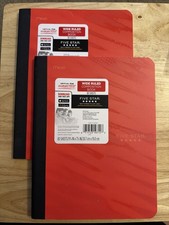 Lot of 2 Mead Five Star Composition Book Wide Ruled 80 Sheets Red