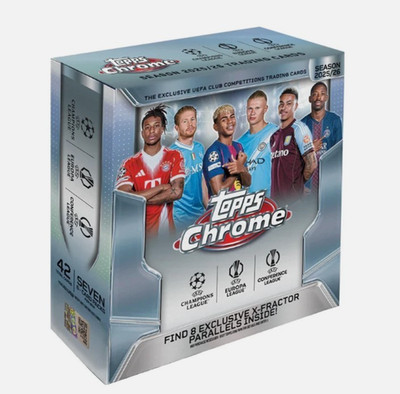2025-26 Topps Chrome UCC Mega Box - UEFA Club Competitions OVP Neu Händler