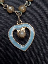 Vintage 60's Barbie blue heart Jewelry little girls bracelet match me Accessory
