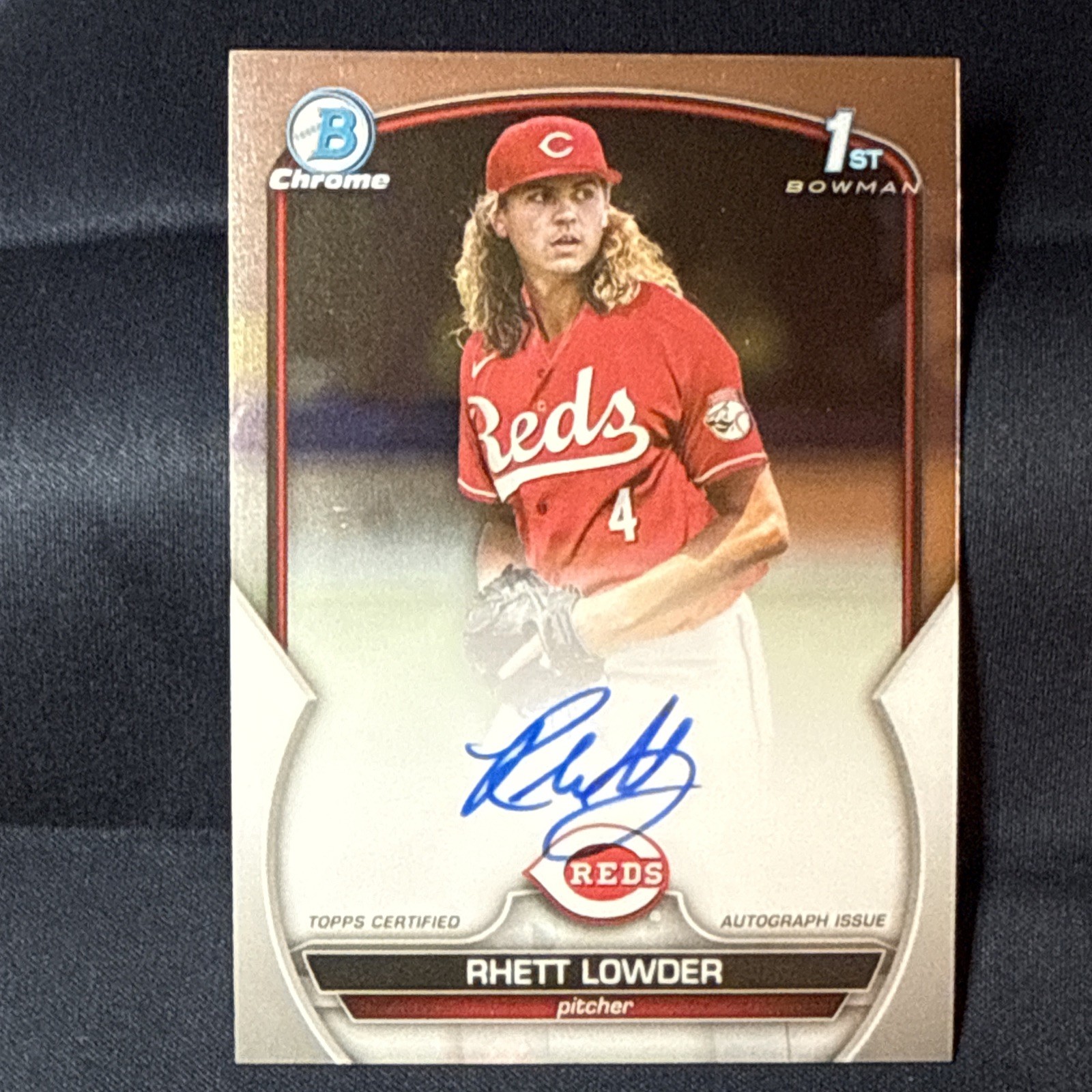 2023 Bowman Chrome RHETT LOWDER 1st Draft Auto #CDA-RLO Cincinnati Reds FREE SHP