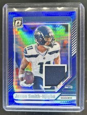 2024 Panini Donruss Optic Jaxon Smith-Njigba Threads Jersey Blue Hyper #DTB-JSN