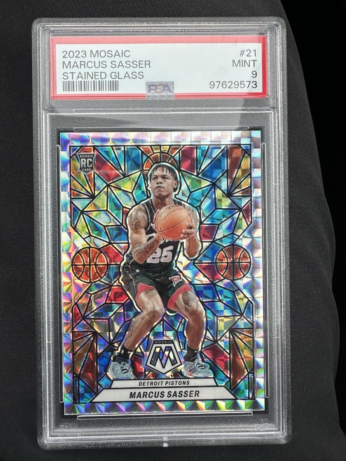 2023-24 Panini Mosaic - Stained Glass Marcus Sasser #21 (RC)