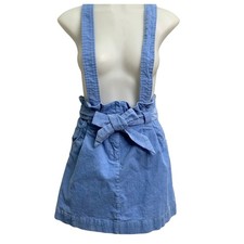 Urban Outfitters Paperbag Overall Mini Skirt Dress Corduroy Blue Womens Small
