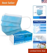 Blue Disposable Masks - 50 Count ASTM Level 3 Safety for Adults - Made in Canada